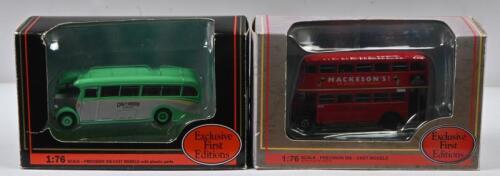 AEC: Two 1:76 scale Gilbow Exclusive First Editions AEC buses including AEC STL Bus London Transport Model No.27703 & AEC Duple Coach Grey Green Model No.25302.