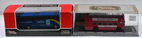 OMNIBUS: Two 1:76 scale limited edition Corgi Omnibuses including Plaxton Excalibur Oxford Bus Company 'The Airline' bus Model No.OM43309 No.2344 of 2,500 produced, along with BMMO D9 Open Top - London Transport bus Model No.OM45602, No.3642 of 5900 produced.