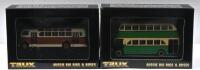 LEYLAND: Two Trux 1:76 scale Leyland buses including 1948 Leyland OPD2 Double Decker Bus Route 348 Code TX5B & 1952 Leyland Tiger Ops2 Single Decker Bus Route 129 Code TX7D.