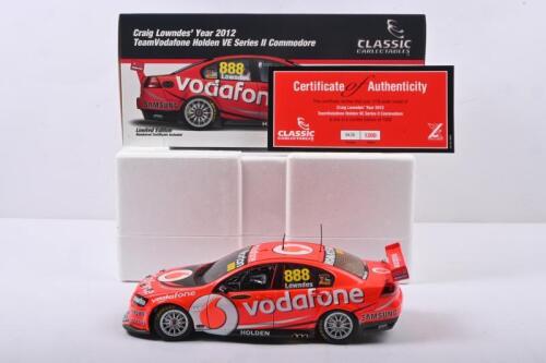 LOWNDES: A Limited Edition CLASSIC CARLECTABLES 1:18 scale Craig Lowndes Year 2012 TeamVodafone Holden VE Series II Commodore. Numbered '0438'/1200