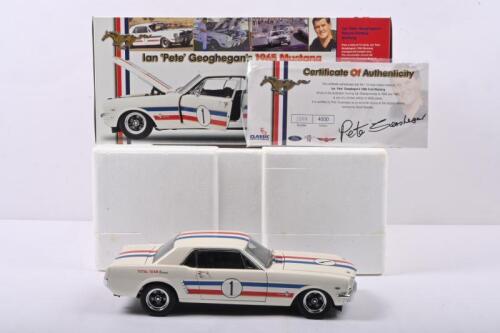 FORD: A LIMITED EDITION 1:18 scale CLASSIC CARLECTABLES 1965 Mustang of IAN "PETE" GEOGHEGAN. Numbered '3509' of 4000. CoA signed by Pete Geoghegan