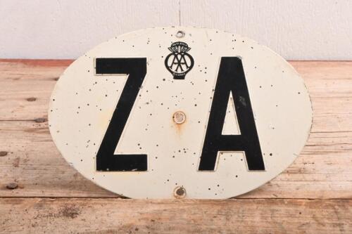 A.A: An original pressed metal Automobile Association South Africa 'ZA' state badge
