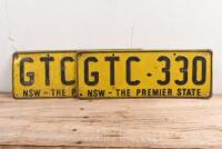FERRARI: Two New South Wales 'GTC 330' yellow and black number plates