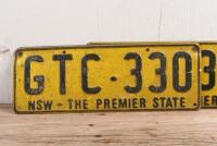 FERRARI: Two New South Wales 'GTC 330' yellow and black number plates - 2