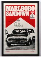 BROCK: An original 'MARLBORO SANDOWN' promotional poster for the third round of the A.T.T.C held at Sandown. Poster signed by Peter Brock