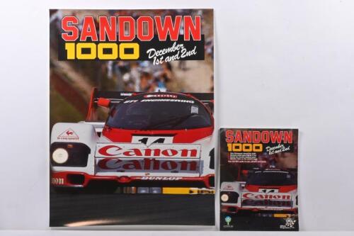 SANDOWN 1000: Two items related to Sandown 1000 World Endurance event for sports cars. Promotional poster & Official Event Programme
