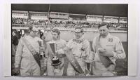 SANDOWN 250: A large black and white photograph of the winner and class winners from 1970&nbsp;Sandown 250. Picture signed by Bond , Moffat & Norm Beechey