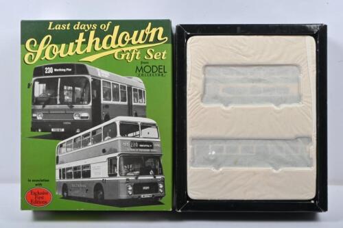 SOUTHDOWN: A 1:76 scale Limited Edition Gift Set by Exclusive First Editions - 'Last days of Southdown' - Bristol VR series III and Leyland National buses in green and cream 'Southdown' liveries