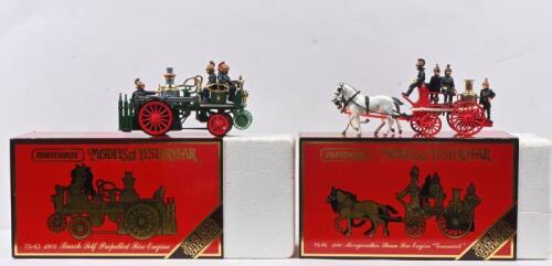 FIRE ENGINE: Two Special Edition Matchbox Models of Yesteryear steam fire engine models. YS-43 1905 Busch Self Propelled Fire Engine & YS-46 1880 Merryweather Steam Fire Engine "Greenwich"