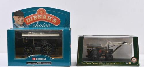 STEAM COMMERICIALS: Two scale models of commercial steam vehicles. CORGI&nbsp;Garrett Showmans Tractor, 'Princess Maud', dark blue and gold 'J.G. ATKINSON SCARBOROUGH' livery (No.80308)