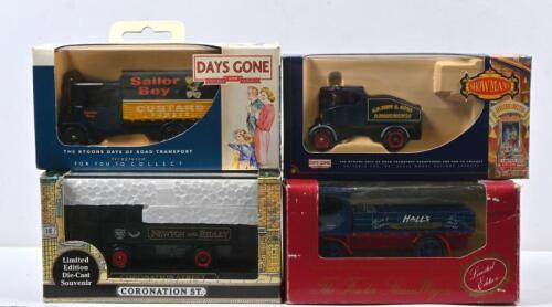 COMMERCIALS: Four scale commercial models. 1927 Fowler Steam Wagon in dark blue 'HALL'S' livery & Special Limited Edition Sentinel Steam Wagon in the livery of 'Newton & Ridley Brewery', numbered '4341' of 5,000 models