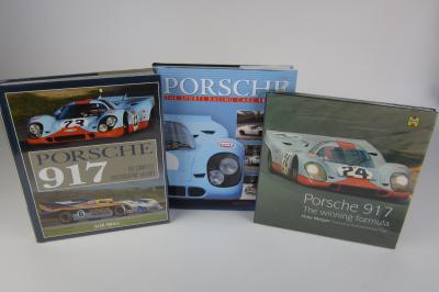 PORSCHE: Three Porsche hardcover books detailing Porsche racing cars.