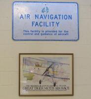 AIRCRAFT: An &lsquo;Air Navigation Facility&rsquo; reflective metal sign and poster