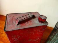 PLUME: Two early 2-gallon tins, one branded Plume Motor Spirit - 3
