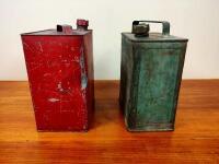 PLUME: Two early 2-gallon tins, one branded Plume Motor Spirit - 4