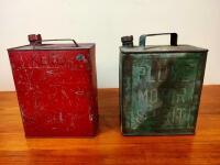 PLUME: Two early 2-gallon tins, one branded Plume Motor Spirit - 5