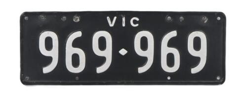 Six-digit Victorian numeric&nbsp;registration plates '969-969', sold with rights to display&nbsp;[Location: Melbourne]
