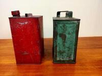 PLUME: Two early 2-gallon tins, one branded Plume Motor Spirit - 6