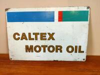 CALTEX: A tin advertising rack sign for Caltex Motor Oil