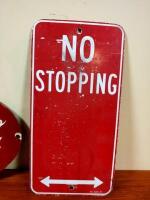 SIGNS: A 'Coke' oval enamel sign together with a &lsquo;NO STOPPING&rsquo; tin sign - 3