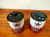 CALTEX: Two 'Caltex RPM Motor Oil' oil cans, S.A.E 30 and S.A.E 40 - 2
