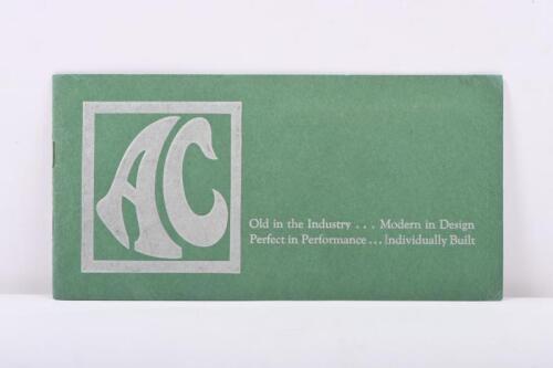 3 · AC: An 1937 AC model range brochure. with Price List & Optional Extra cards