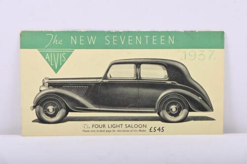 9 · ALVIS: A 1937 ALVIS - 'The NEW SEVENTEEN' sales brochure