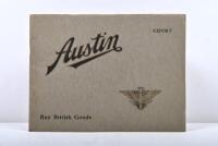 AUSTIN: A 1929 Austin EXPORT model range catalogue&nbsp;(PUBLICATION 655E.A)