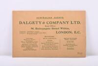 AUSTIN: A 1908&nbsp;AUSTIN CARS - 'CARRIAGE DEPARTMENT' catalogue. 'Agents for AUSTRALIA - DALGETY AND COMPANY LIMITED' details to rear cover - 3