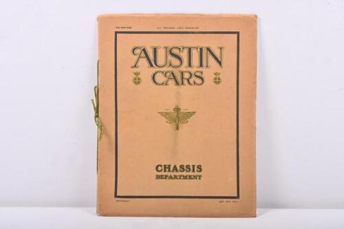 AUSTIN: A circa 1910 AUSTIN CARS - 'CHASSIS DEPARTMENT' (5th EDITION) sales brochure