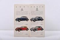 AUTO UNION: An original 1939 'Automobile Motorrader Motoren' DAS PROGRAMM DER AUTO UNION'. Features DKW Motorcycle, DKW Wagen, Wanderer - Automobile, AUDI-HORCH, DKW MOTOR entries - 2