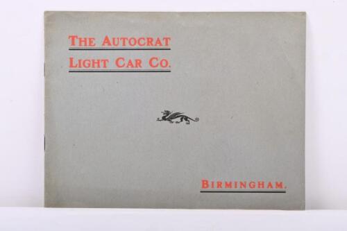 28 · AUTOCRAT: A sales brochure for the 'THE AUTOCRAT' light car. Circa 1920