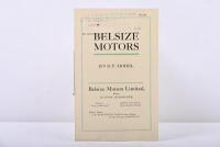 BELSIZE: An original 1911&nbsp;BELSIZE MOTORS 15.9 H.P. MODEL.&nbsp;(No. 235) brochure