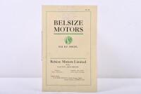 BELSIZE: An original 1911&nbsp;BELSIZE MOTORS 10-12&nbsp;H.P. MODEL.&nbsp;(No. 219)