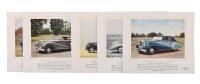 BENTLEY: A collection of five 1950's colour, black white plates on white card depicting 'Drophead Foursome Coupe', 'Four-Door Sports Saloon', 'Two-Door Sports Saloon' Bentley models