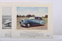 BENTLEY: A collection of five 1950's colour, black white plates on white card depicting 'Drophead Foursome Coupe', 'Four-Door Sports Saloon', 'Two-Door Sports Saloon' Bentley models - 2