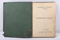 BRISTOL: An original 'THE BRISTOL 2-LITRE CAR TYPE 404 INSTRUCTION MANUAL' - 2