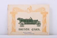 BRITON:&nbsp;A 'BRITON CARS' SALES RANGE CATALOGUE. 1912