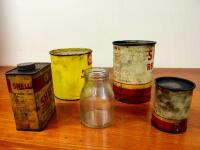 SHELL: Five Shell related items include an embossed oil bottle - 5