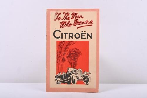 CITROEN: An Australian, Vacuum Oil Compnay Pty.Ltd issued, 'CITROEN 7.5, 11.4 h.p. and Caddy Models' lubrication booklet