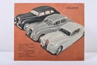 DELAGE: A circa 1950's DELAGE D 6 - 3 Litres single sheet, double sided brochure. With hand signed 'SELBORNE MAYFAIR LTD.' letter - 2