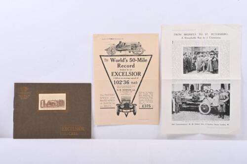 EXCELSIOR: A 1913 EXCELSIOR CARS sales brochure. 14/20 h.p., 20/30 h.p. and 25/35 h.p. Models details