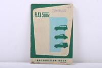 FIAT: A 1954 7th Edition of 'FIAT 500c INSTRUCTION BOOK' for METAL BODY STATION WAGON 500 C MODEL