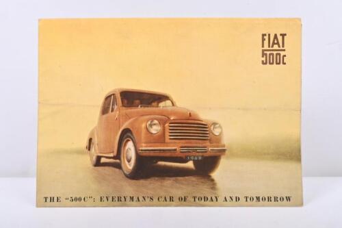 FIAT: A 1949 'FIAT 500C' fold out sales brochure (Edition n. 1045)