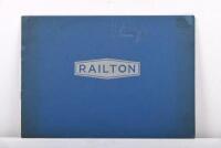 RAILTON:&nbsp;A circa 1930's RAILTON sales brochure. Monochrome model pictures