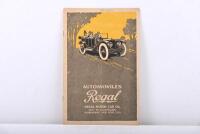 REGAL: A 1913 'AUTOMOBILES Regal' model range sales brochure