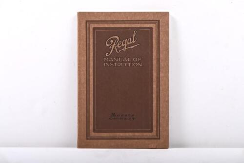 REGAL: A 1913 'Regal - MANUAL OF INSTRUCTION'. With 'Oiling Charts'