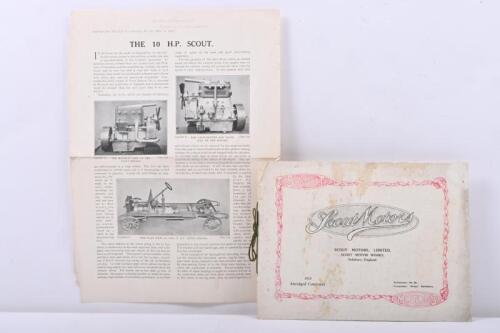 227 · SCOUT MOTORS: A 1913 SCOUT CARS. abridged sales brochures by SCOUT MOTORS Ltd