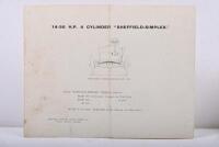 SHEFFIELD: A Sheffield Simplex range brochure for 1912. Separate 'THE 14-20 H.P. 4 CYLINDER SCIENTIFICALLY SIMPLE "SHEFFIELD-SIMPLEX" four page brochure - 6