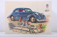 SIMCA: A 1950s SIMCA&nbsp;8 SEDAN single sheet, double sided sales brochure